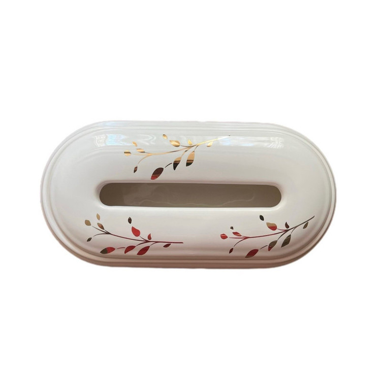 جعبه دستمال کاغذی مدل سرامیکی طرح شاخه ذرین کد G01